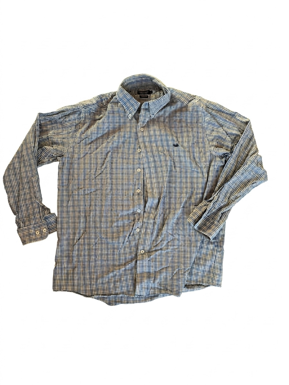 Southern Marsh Collared Button-Up Shirt | Blue Plaid | Size S | Classic Preppy